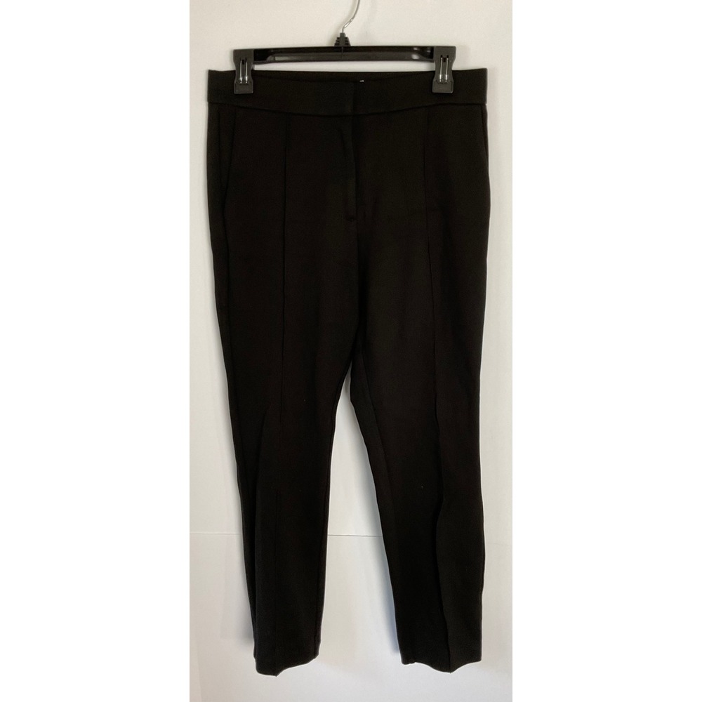 J.Crew Any Day Pant Black Italian Stretch Ponte Mario Bellucci Slim Leg Size 8